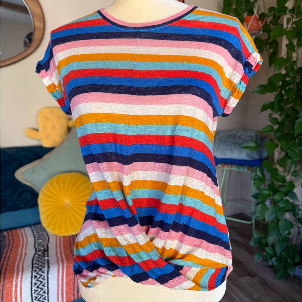 Linen striped top